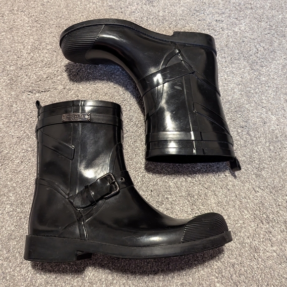 COACH Lester Shiny Rubber Rain Boots Size 9 - Picture 5 of 9